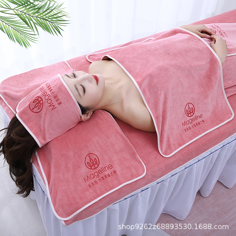 Beauty Salon Special Towel Wrap Turban Bed Towel Large Bath Towel Supplies Skin Management Three-Piece Set Custom Logo