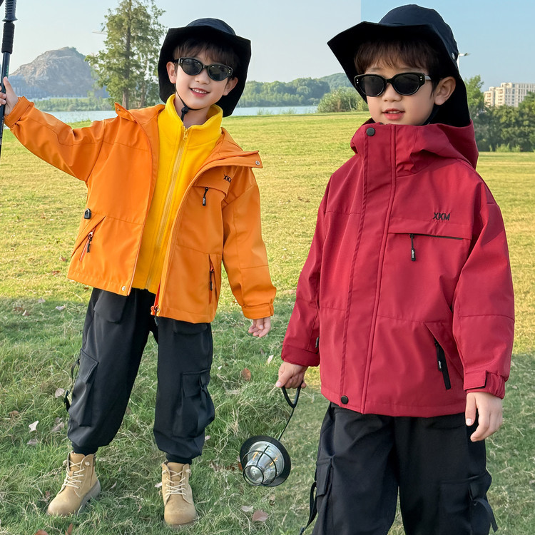 Children's Jacket Three-In-One Windproof and Waterproof 2025 New Autumn Jacket for Boys and Girls Cross-Border Outdoor Tops Trendy