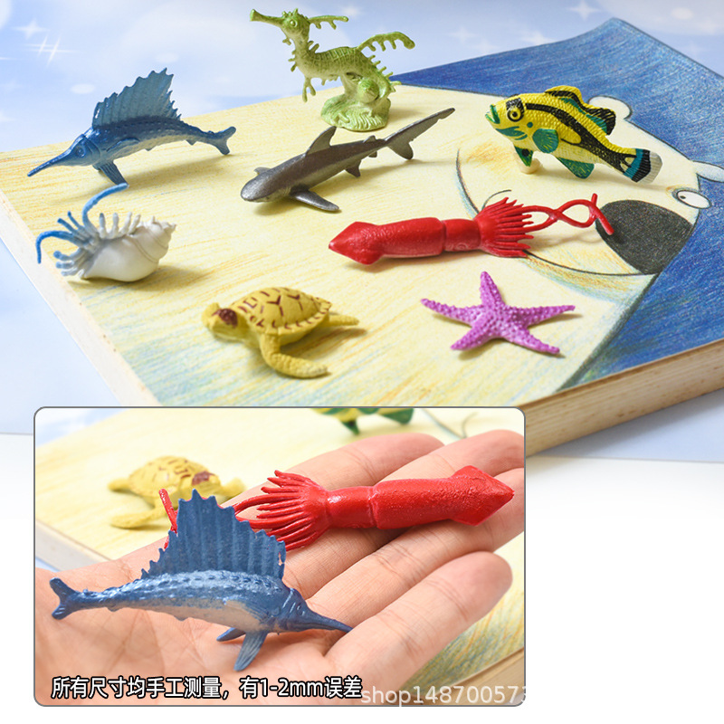 46 Mini Small Marine Animal Toys Artificial Model Doll Underwater World Dolphin Lobster Shark Crab