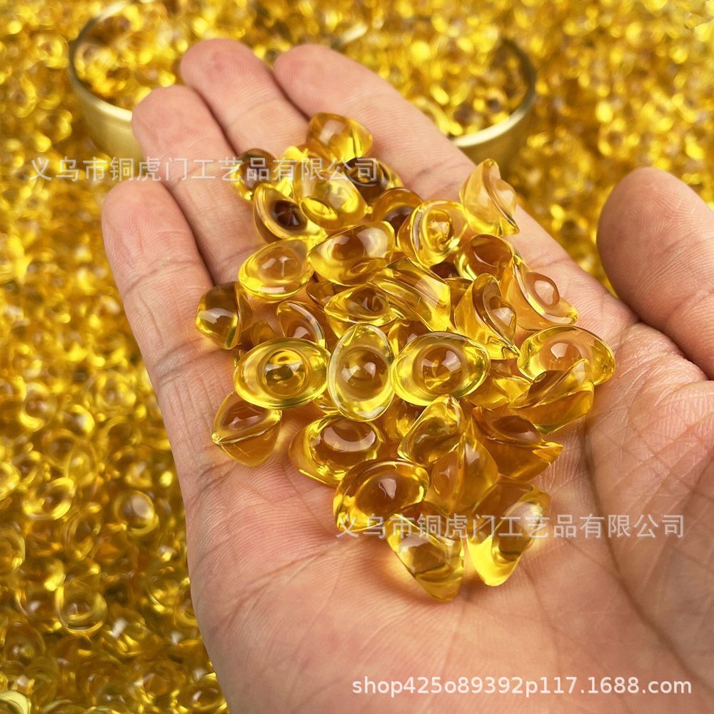 Crystal ingot ornaments wholesale golden small ingot home opening wedding gifts living room ornaments glass decorations