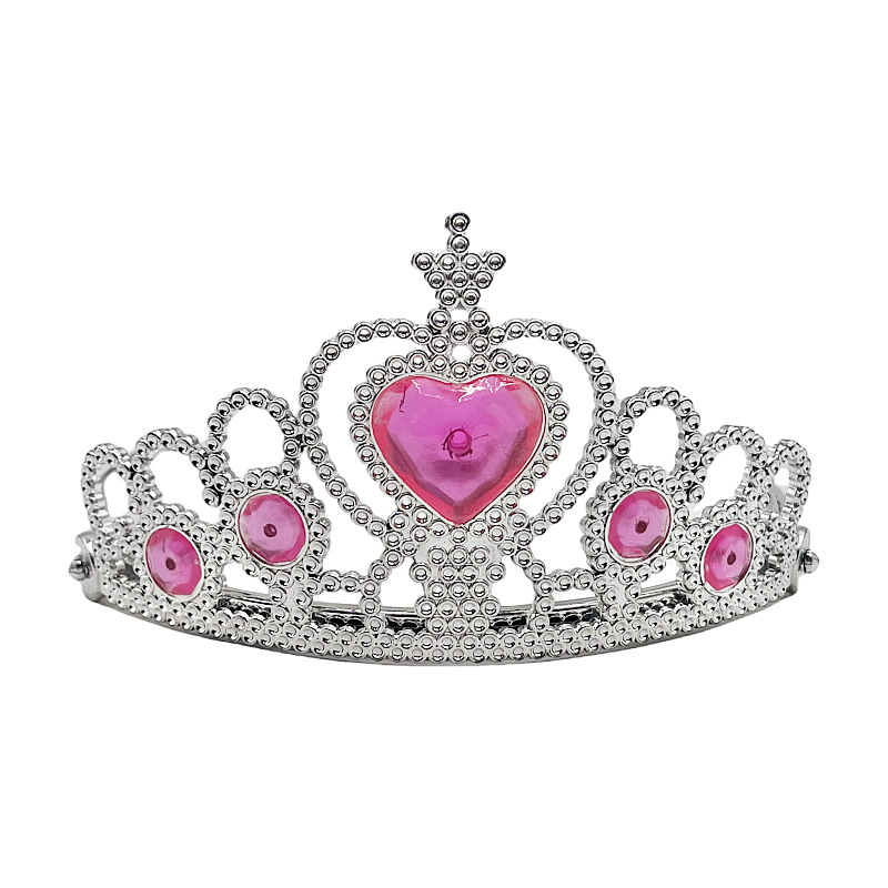 Play House Ice and Snow Princess Crown Tiara Children's Birthday Party Headband Girls Electroplated Diamond Jewelry Headband