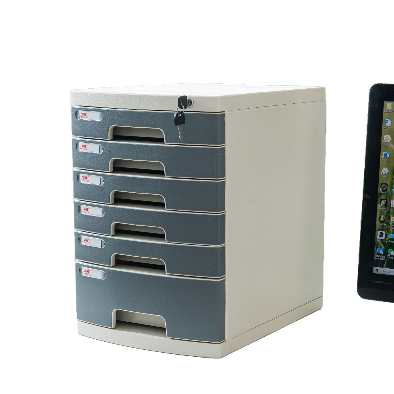 Fuxiang 2651A Desktop Locked Filing Cabinet Office A4 Drawer Type Storage Cabinet Folder Storage Box