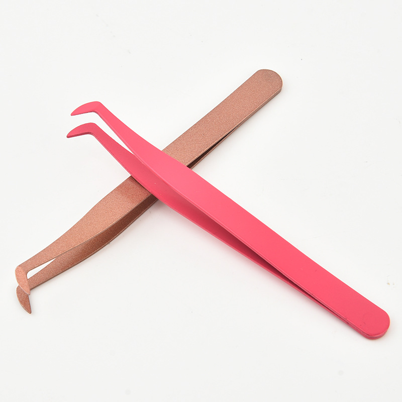 Stainless Steel Non-Stick Cross-Border Eyelash Grafting Eyelash Tweezers Stainless Steel Tweezers Beauty Tools Flowering Gold Feather