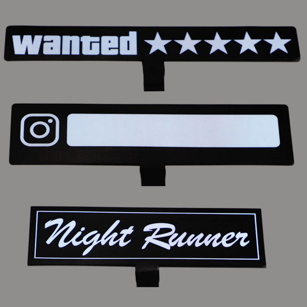 Factory direct led light car stickers wanted star el cold light car stickers car window glowing decoration