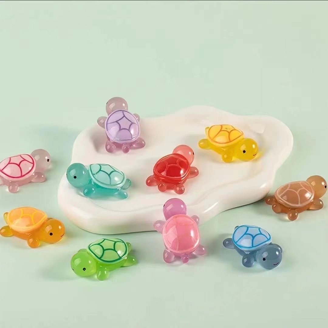 Звук шейкера сетевой красный светящийся черепаха микро ландшафт креативные DIY ювелирные аксессуары на слепом пакете смоляные украшения оптом