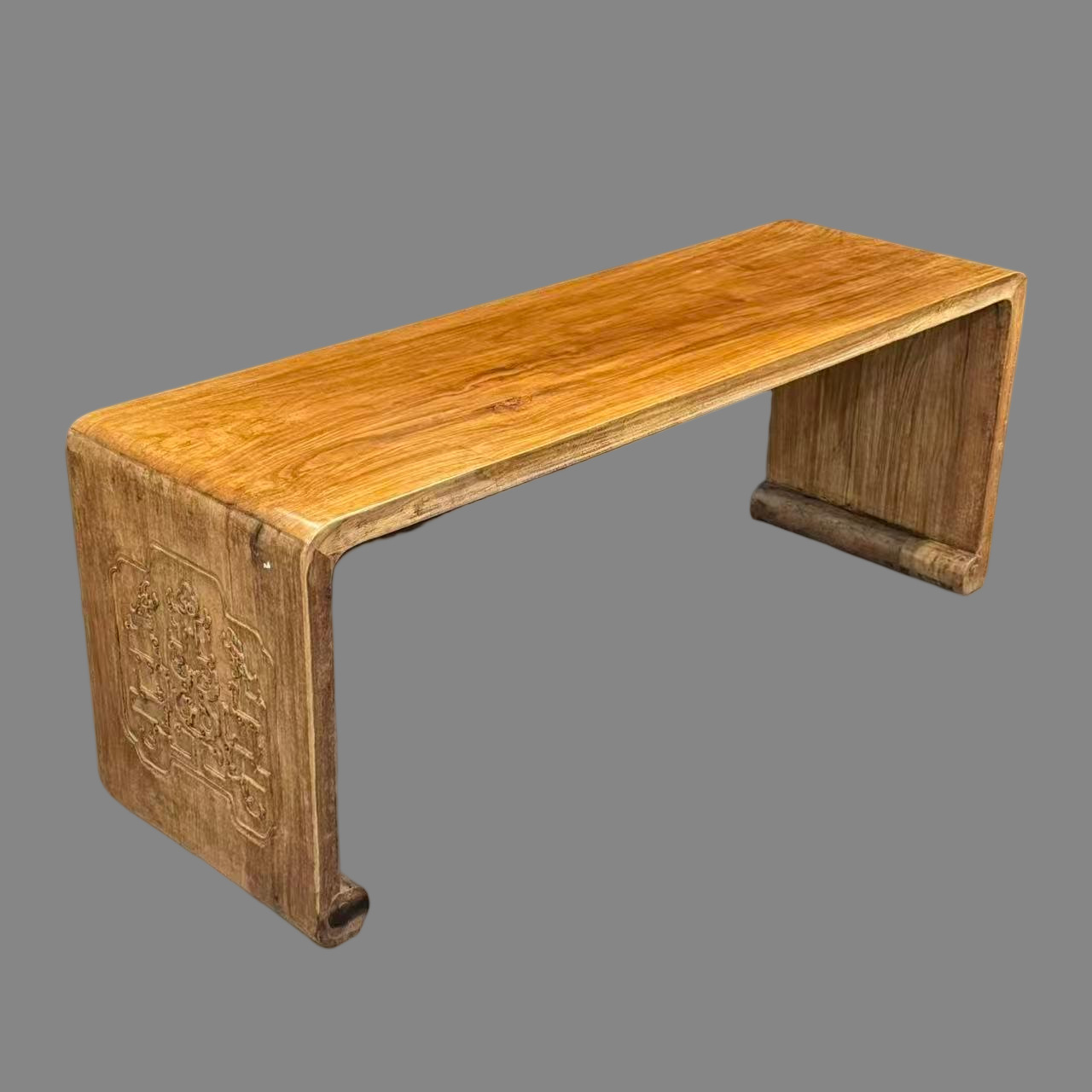 J44 Clear Huanghuali Scroll Pattern Piano Table (122.5*37*46.5)