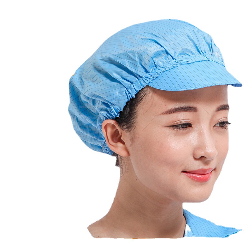 Yijing white anti-static peaked cap dust-free cap workshop dust-proof men's and women's yellow work cap