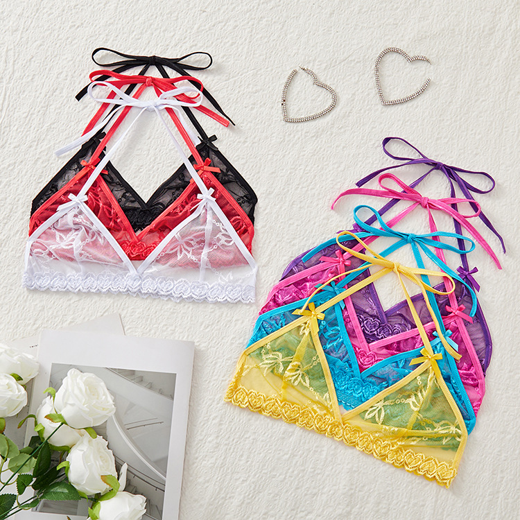 Plus Size XL European and American Lace Sexy Women's Lace Strap Triangle Cup Bra Sexy Top 8811A