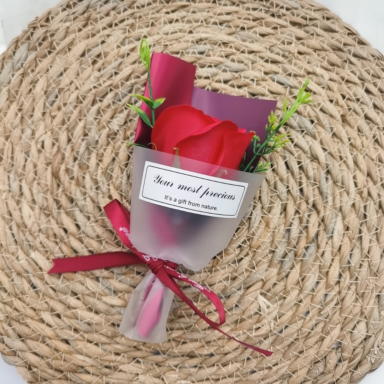 Goddess Festival Soap Flower Rose Bouquet Single Gift Box Joker Simulation Soap Flower Factory Accompanying Gift Accessories Red