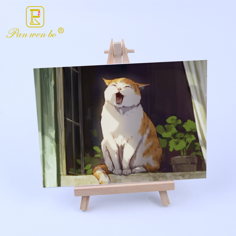Panwenbo Wooden Small Easel Smooth Kidsren's Art Small Ornaments Desktop Mini Easel Stand Wooden Drawing Board