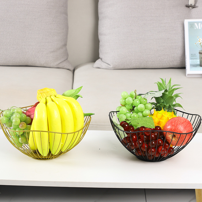 Фруктовая тарелка, креативная для гостиной, персонализированная, современная чаша для закусок, простая корзина для фруктов из железа