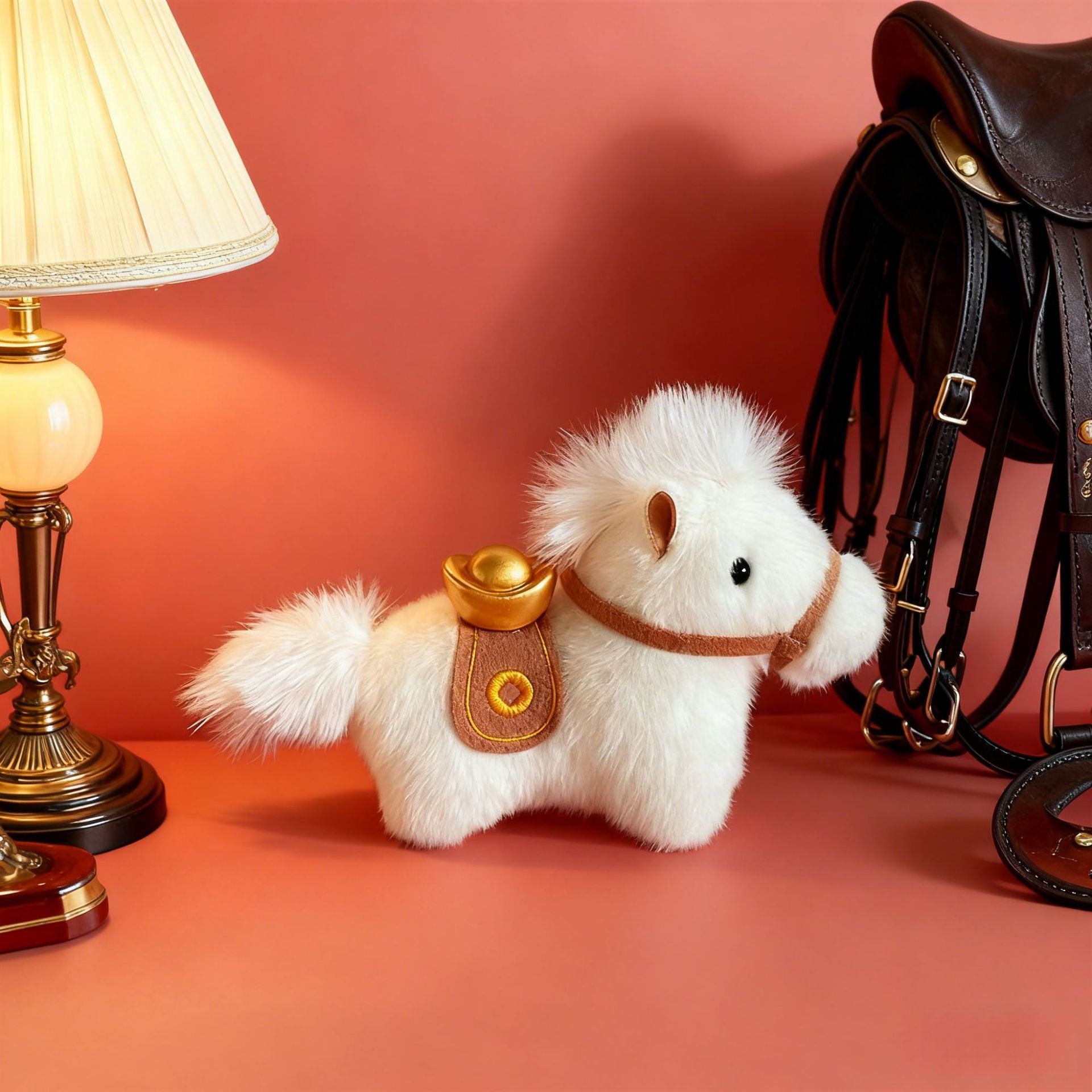 2026 Cute Year of the Horse Mascot Pony Doll Simulation Doll Keychain Stuffed Toy Children's Doll Pendant