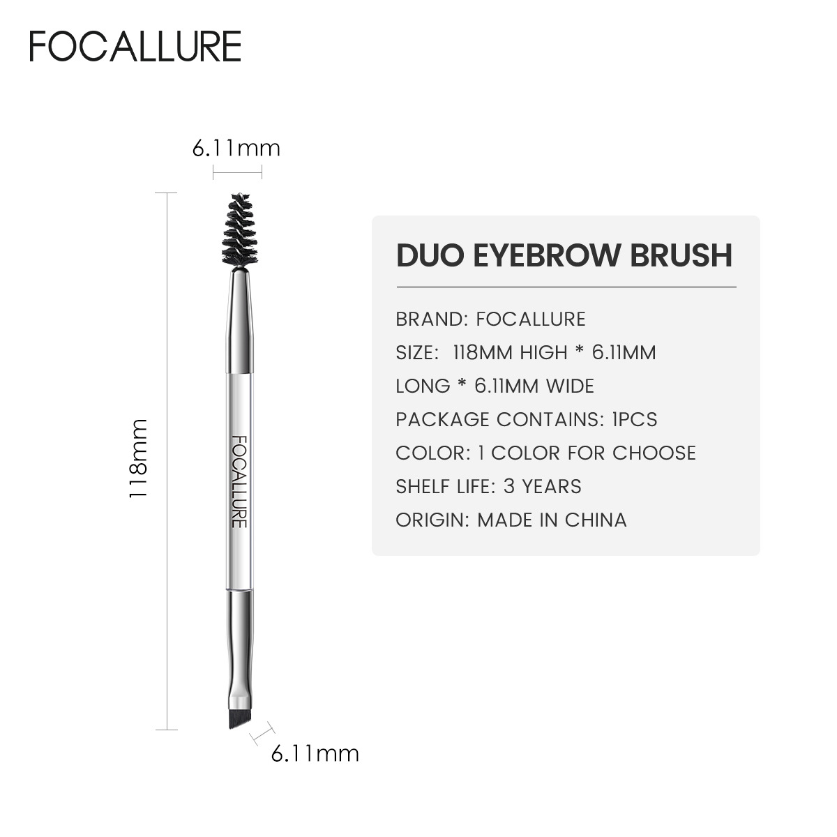 FOCALLURE double eyebrow brush T17 (for export only, purchase and distribution, not for personal sale)