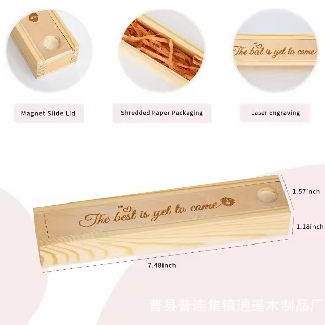 Creative Wooden Pregnancy Souvenir Pregnancy Test Stick Gift Collection Box Newborn Memorial Gift Storage Box Flip Cover