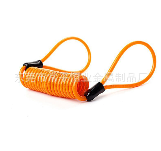 Motorcycle electric car Mountain bike helmet anti-lost disc brake lock spring rope rubber coated steel wire rope reminder rope