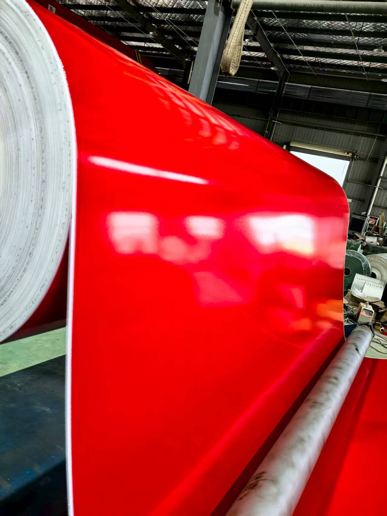 Красный ПВХ плоский конвейерный ремень противоскользящий, автомобильный пол, конвейерный ремень, резиновый пол