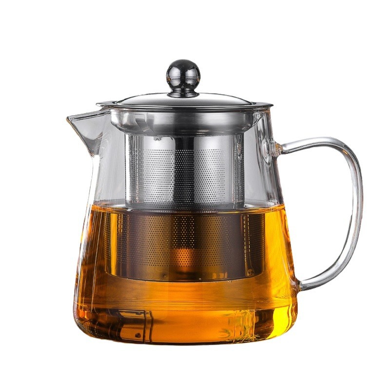 Borosilicate heat-resistant glass teapot glass stainless steel filter bubble flower teapot kung fu tea set suit glass kettle