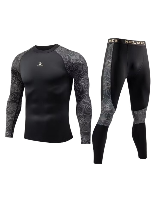 Kemei Keme Fitness Suit High Elastic Quick-Drying Tights Sports Student Training Clothes Men's Sports Quick-Drying Pants