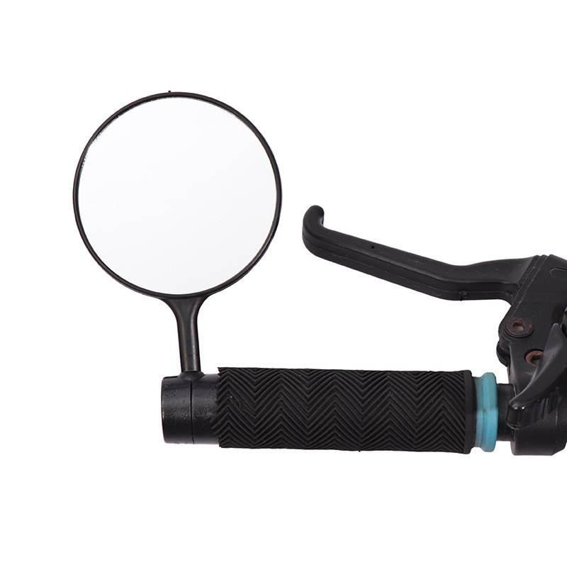 Bicycle handle blocking rearview mirror mountain bike bicycle wide-angle rearview mirror rearview mirror flat safety plastic reflector