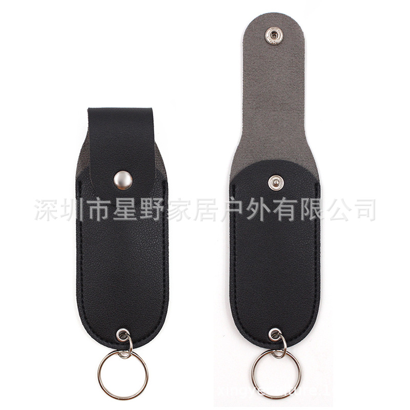 Cross-border Spot Leather Lipstick Lipstick Cosmetics Bag Portable Lip Glaze Perfume Bottle Spray Leather Case with Keychain