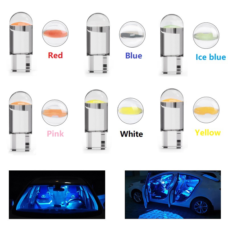 Car width indicator light T10 crystal transparent integrated LED car light COB highlight W5W license plate light reading light