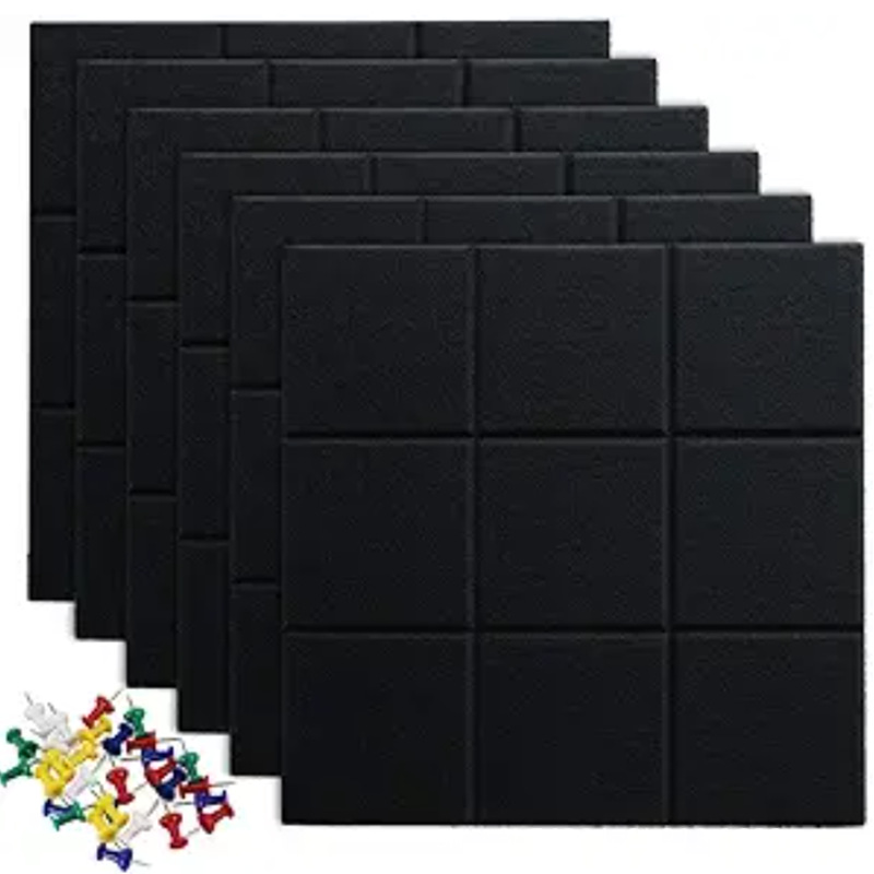 Soundproofing Panels Cross-Border Amazon 12-Piece Set Square Polyester Fiber Sound-Absorbing Panels Self-Adhesive Decorative Noise Reduction Soundproofing Panels