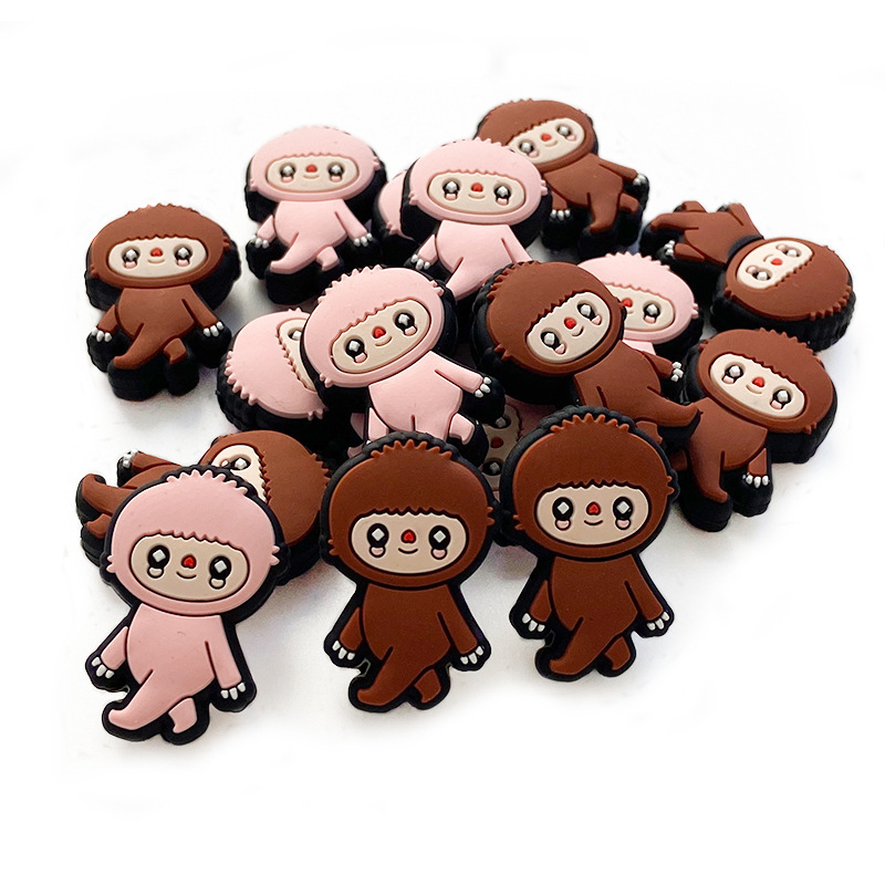 Manufacturer Supplies Silicone Black Letter Beads Baby Teething Chewing Baby Teether DIY Jewelry Accessories