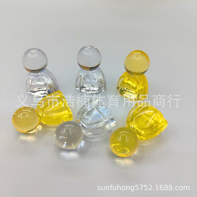 Little Man Chess Piece Snowman Transparent Solid Color Flying Chess Checker Piece Plastic Chess Piece Acrylic Flying Humanoid Chess Piece