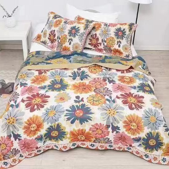 Cotton gauze blanket Cotton Four Seasons blanket multi-layer sand cloth nap blanket single double towel quilt factory wholesale