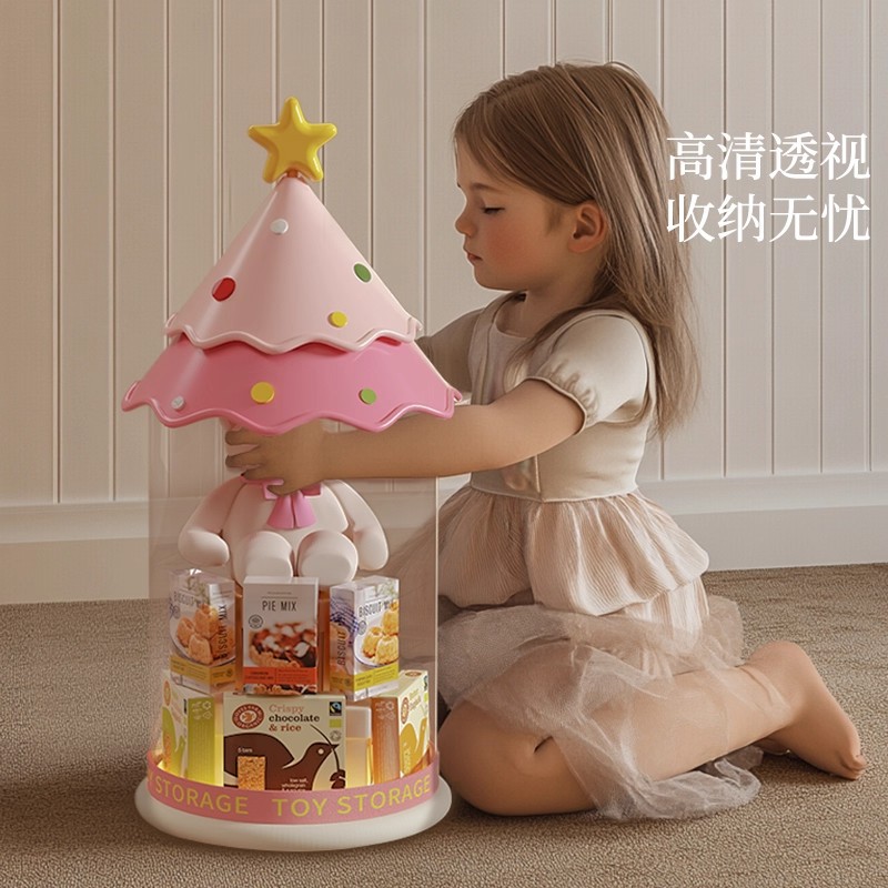 Newly Upgraded Doll Storage Bucket, High-Looking Household Doll Storage Artifact, Plush Toy Dust-Proof Bucket, Transparent