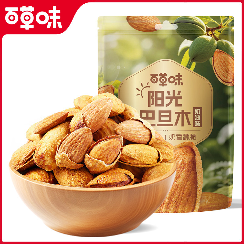 Baicao Flavored Almonds 100g Box Size 60 Nuts Dried Fruit Snacks Almonds Wholesale Snacks