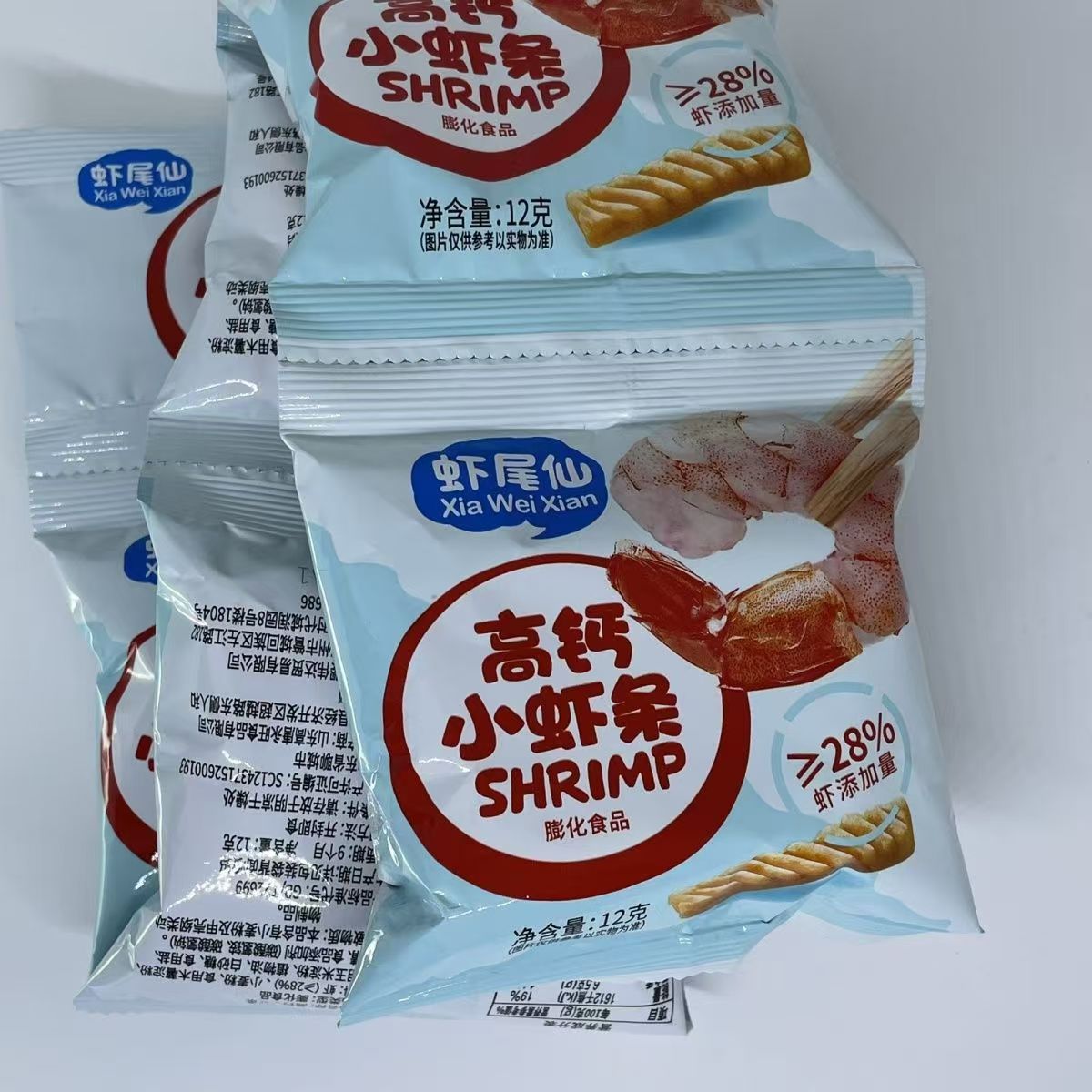 Shrimp Tail Fairy High-Calcium Shrimp Sticks Children's Snack 28% Fresh Shrimp Content 12g