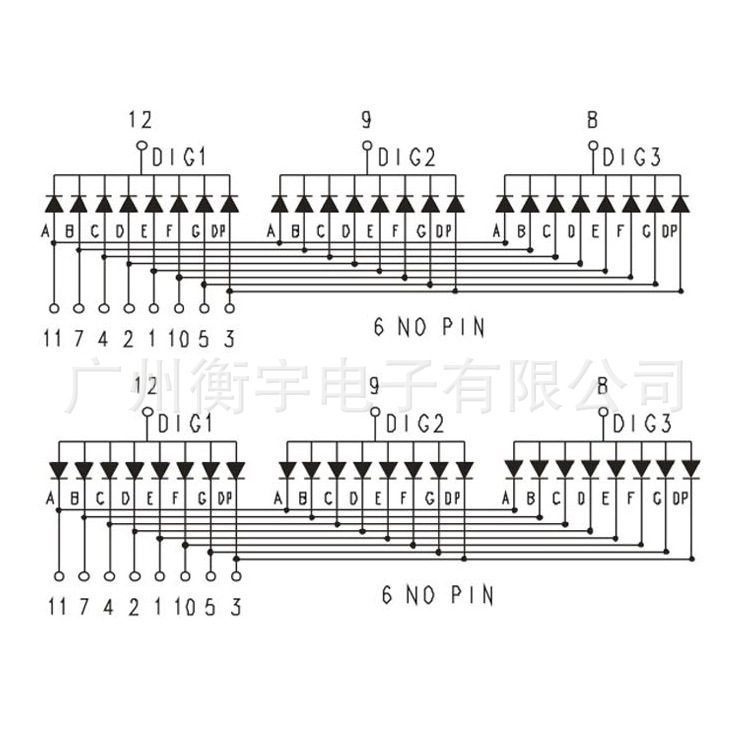 0.31 inch 3-digit digital tube red 3312AS (total Yin) BS (total Yang) large favorably