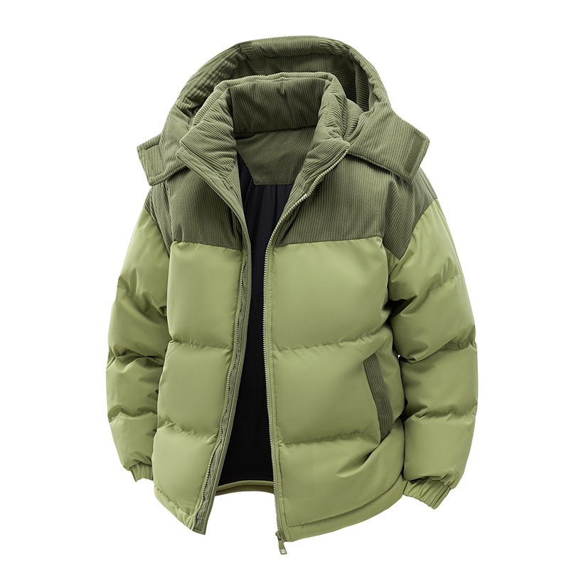 Cross-border cotton-padded jacket men's fleece-lined 2025 winter new thick warm cold-proof cotton-padded jacket cotton-padded jacket coat tide can be opened