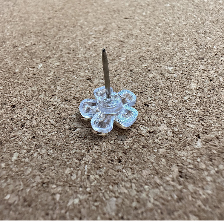 Transparent flower-shaped nail five-petal flower I-shaped nail office Press nail plum flat head nail