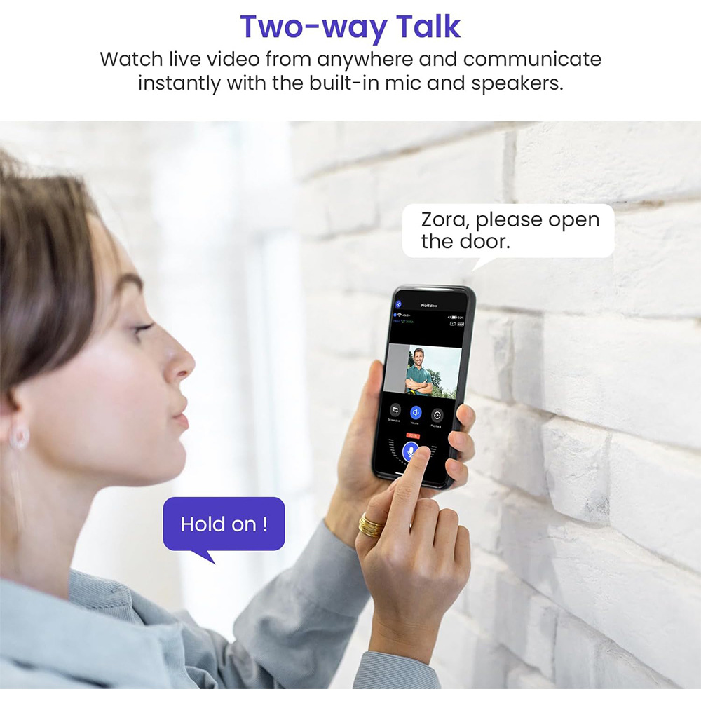 New Hd Smart Visual Doorbell Night Vision Wifi Wireless Remote Monitoring Two-Way Intercom Low Power Doorbell