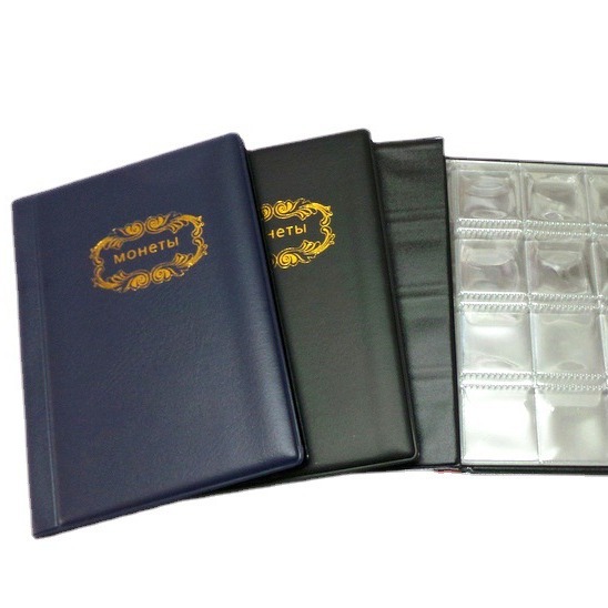 Wholesale New Russian cover 120 coins collection book pocket Russian single-line Coin Book