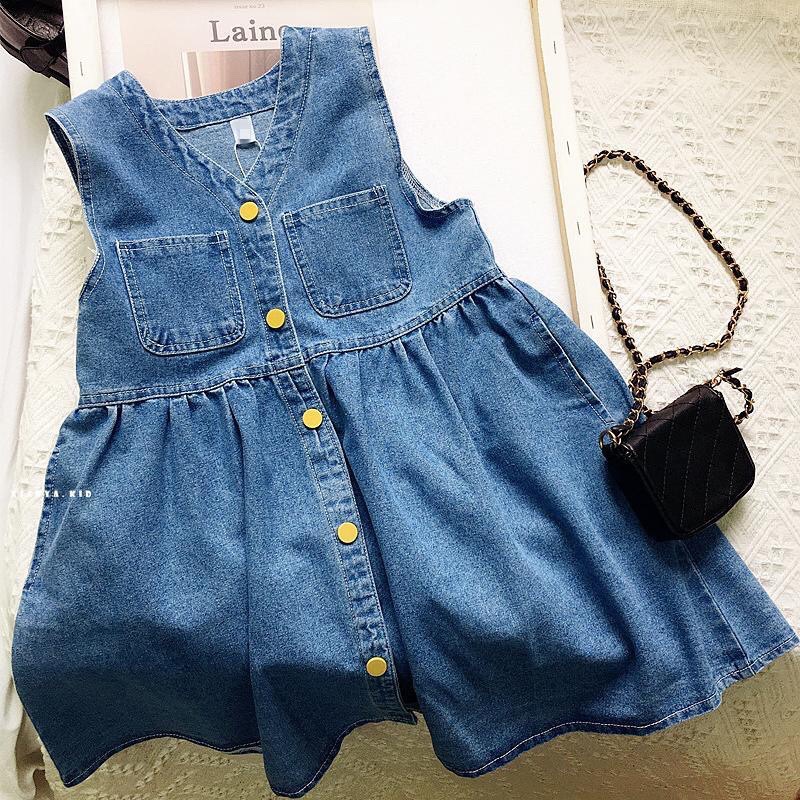 Girls Denim Skirt Vest Skirt 2024 Autum Baby Girl Shirt Suspender Skirt Two-Piece Dress Kidsren's Spring Clothing