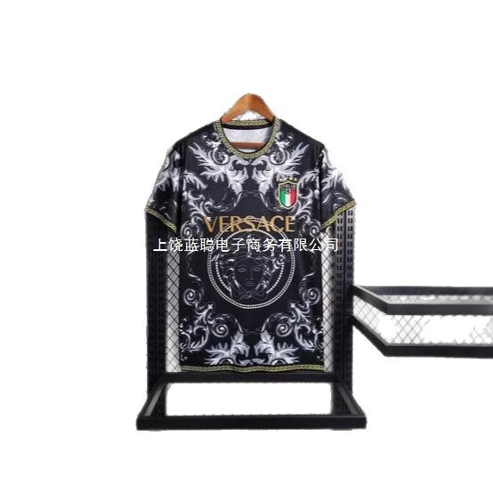 Station Summer Round Neck Short-sleeved Printed Jersey Men's and Women's Loose Pullover Street Hip-hop Sweatshirt Black