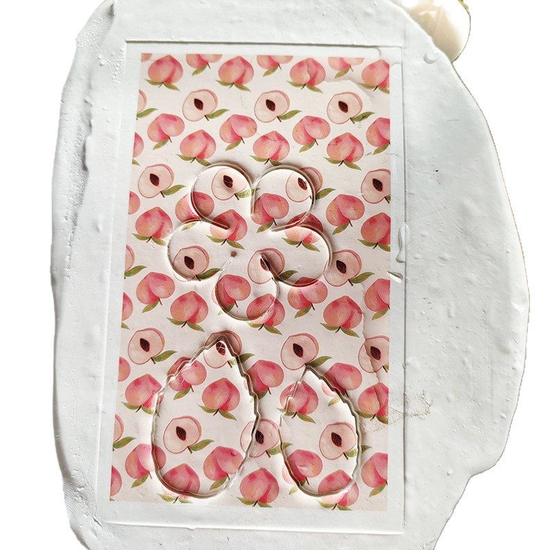 Cross-Border Hot-Selling Ultra-Light Earrings Soft Clay Transfer Stickers Autumn and Summer Universal Colorful Double-Sided Creative Handmade DIY