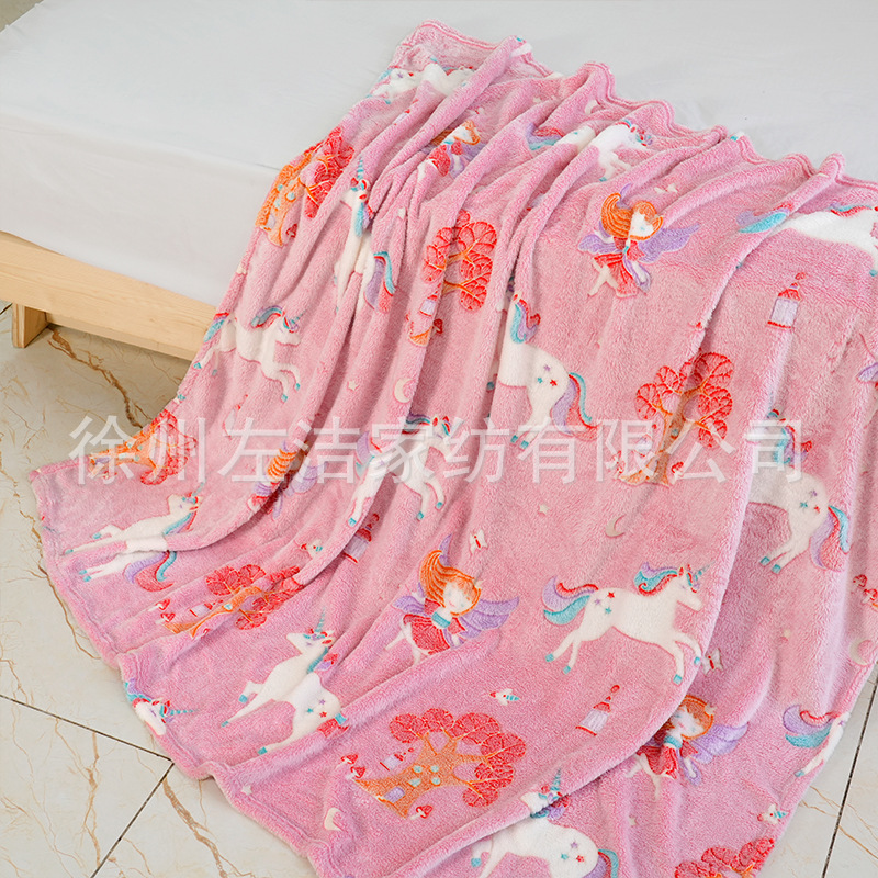 Wholesale cross-border children's blanket flannel office nap blanket cartoon kindergarten blanket air conditioning blanket in stock
