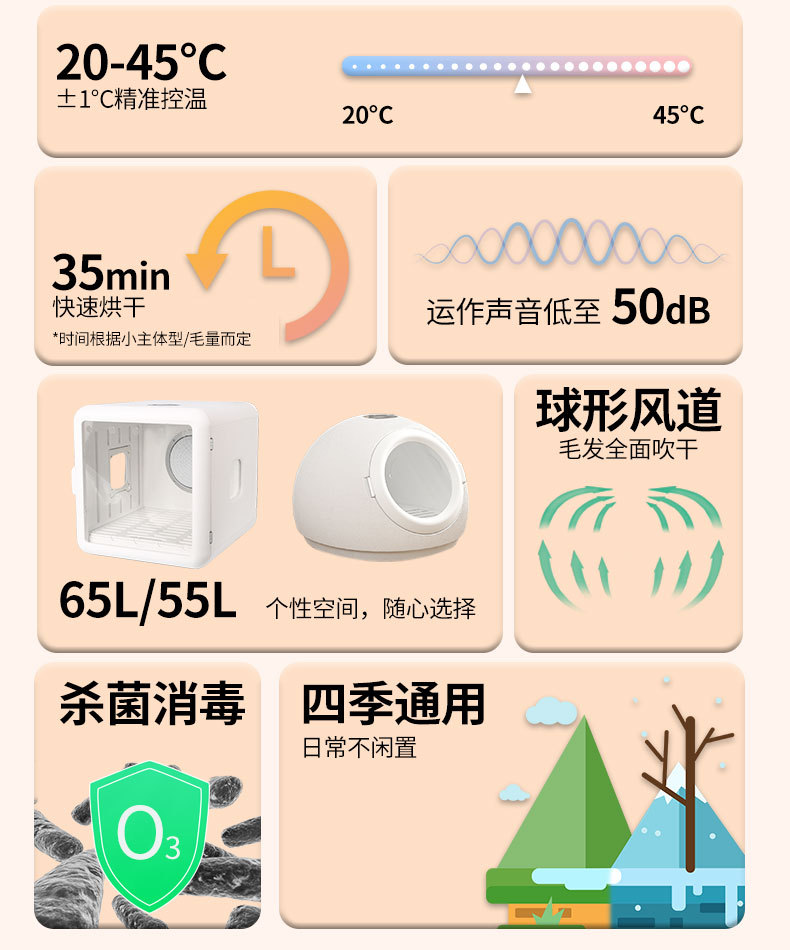 Pet Zhidi Cat Pet Drying Box Dog Bathing Blow Drying Artifact Water Machine Automatic Pet Dryer Household