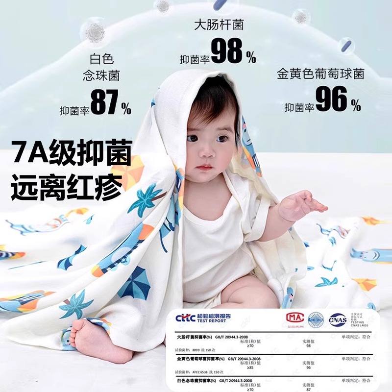 Bamboo Fiber Blanket Class A Baby Antibacterial Spring and Summer Thin Nap Blanket Air Conditioning Summer Cool Cover Cartoon Printing Blanket