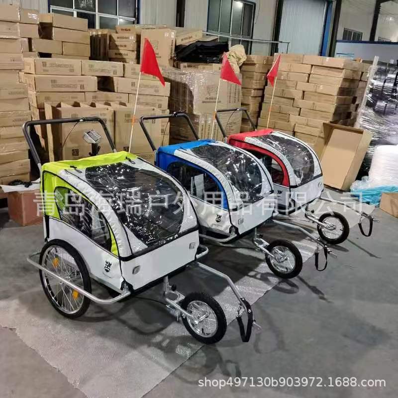 Foldable Baby Stroller Outdoor Trailer Can Sit and Lie down Portable Stroller Light-Proof Bicycle Trailer