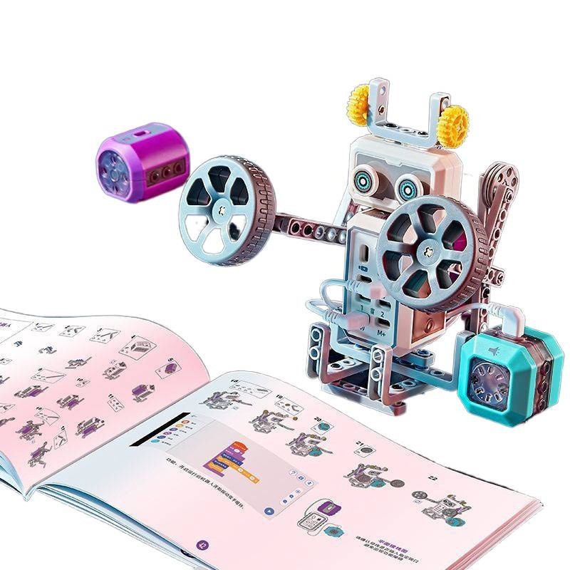 Cross-Border Popular Children's Programming Robot Physical Assembly Small Experimental Set Circuit Building Blocks Fun Assembly Toys