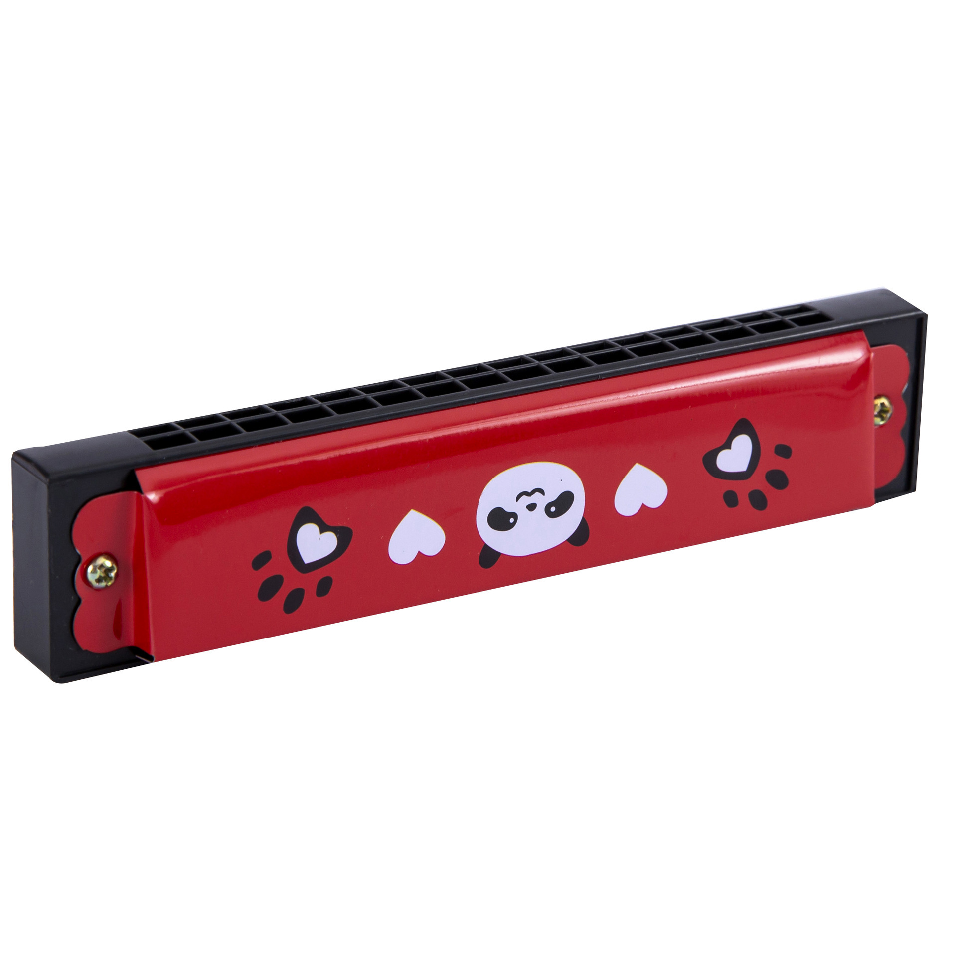 Children's Metal Harmonica Playing Musical Instrument Toy Kindergarten Primary School Students 16-Hole Wooden Harmonica Floor Push Toy Gift