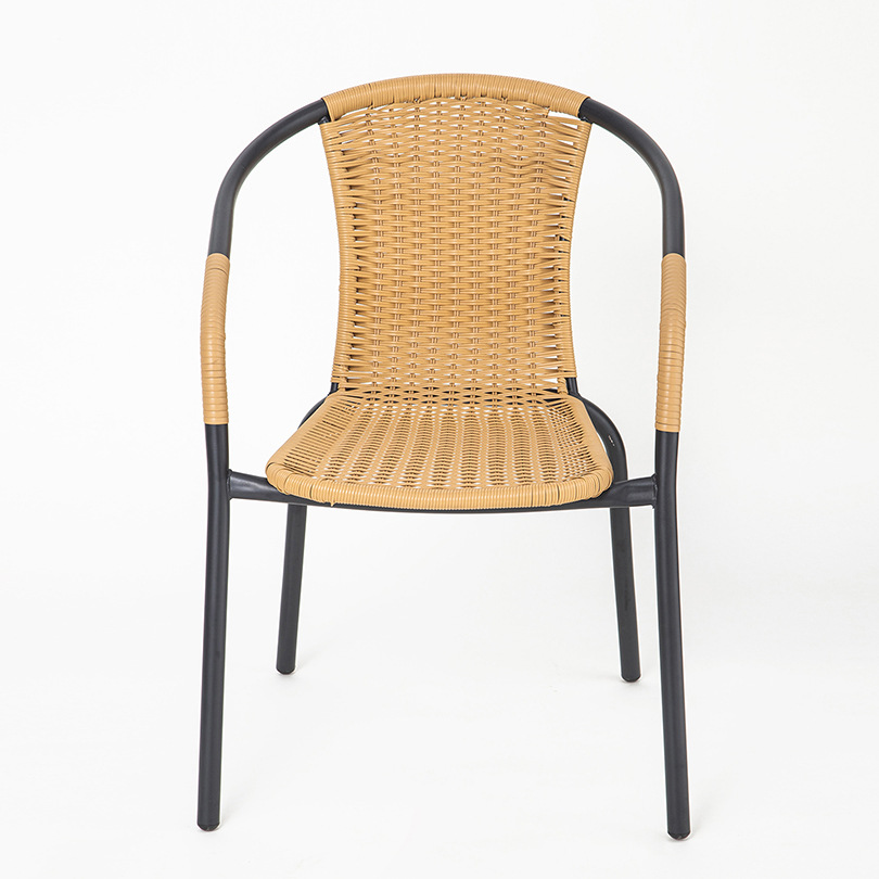 Легкий ротанговый стул для двора, сада, балкона, стул с подлокотниками для молочного чая, прямая поставка от производителя, кросс-бордерная металлическая плетенка, легкая роскошь