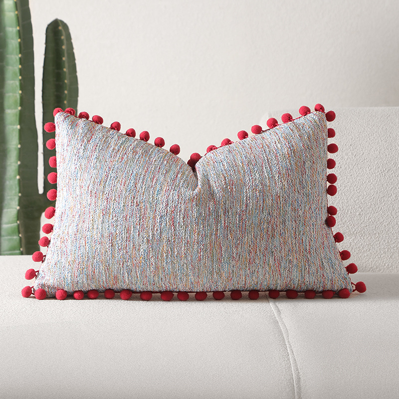 New Monet woven color matching ball side pillow pillow cushion cover living room sofa cushion nap pillow a generation of hair