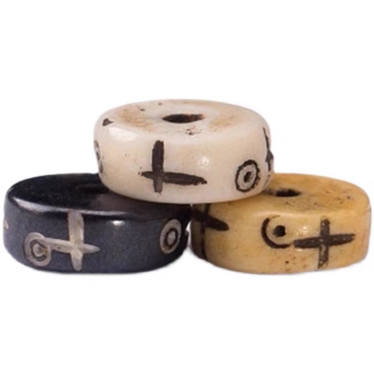 Xizang Yak Bone Cross Spacer Gasket Buckle Cross Beads diy Buddha Beads Accessories Star Moon Accessories Yellow