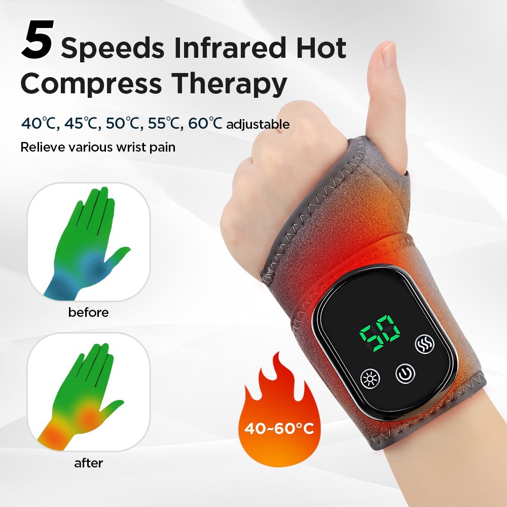 Cross-Border Special Hand Massager Wrist Hot Compress Tendon Sheath Wrist Guard Electric Heating Massage Sports Sprain Warmth